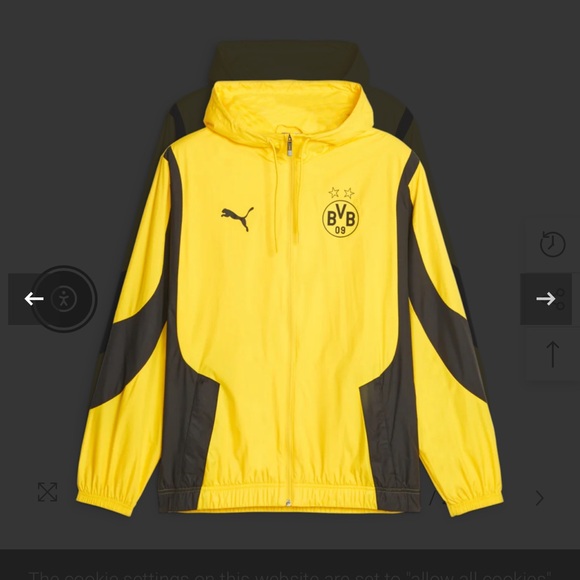 #324. NWT Borussia Dortmund BVB Prematch Woven Jacket Size L - Picture 1 of 6